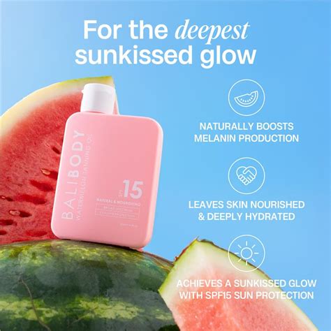 bali body watermelon tanning oil spf 15